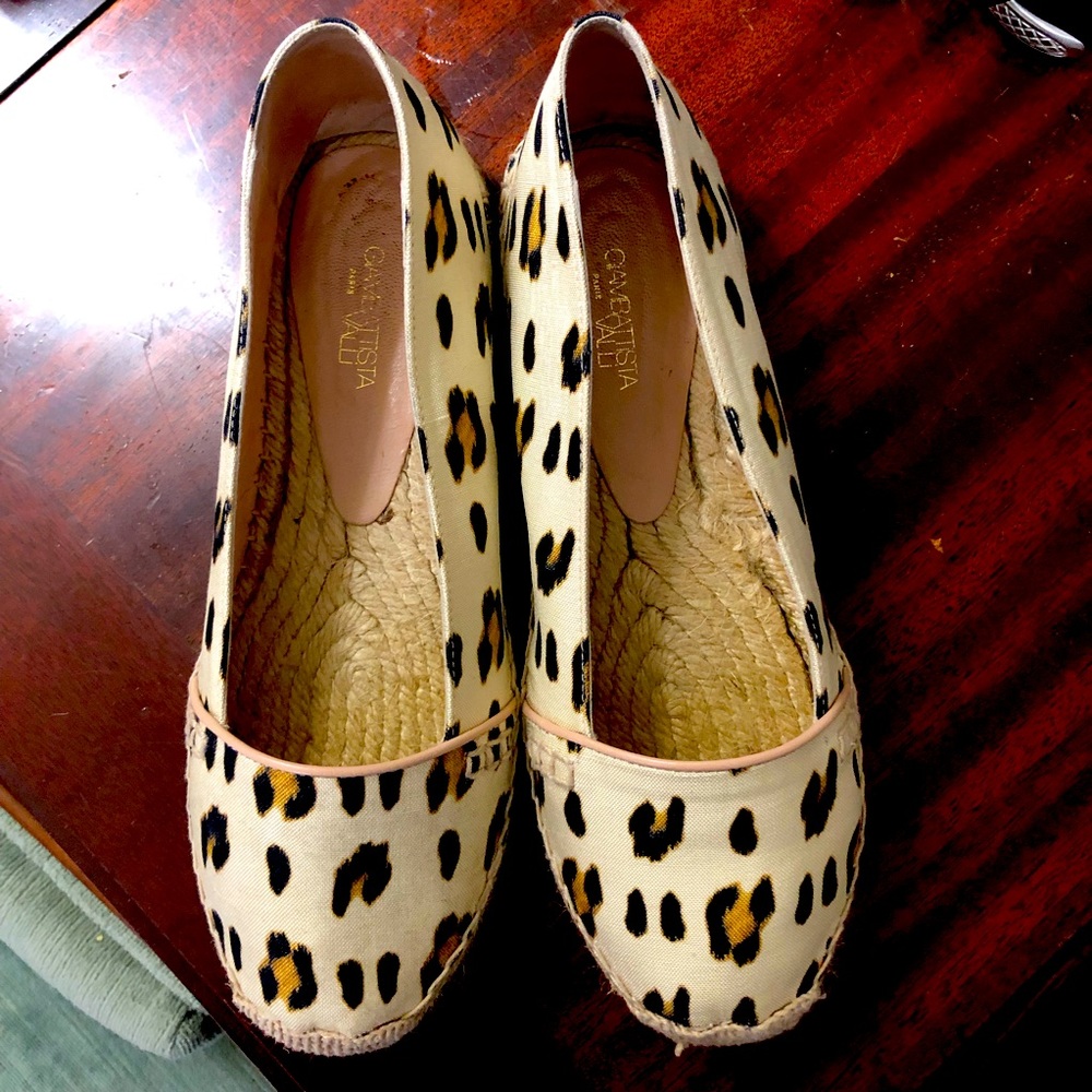 Giambattista Valli Espadrilles Ocelot Print Slip-on Flats Almost New Sz.38
